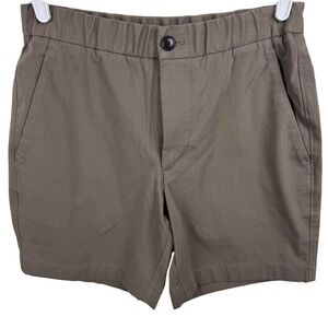 Everlane Performance Stretch Shorts Taupe Elastic Waist Pocket Detail Mens S